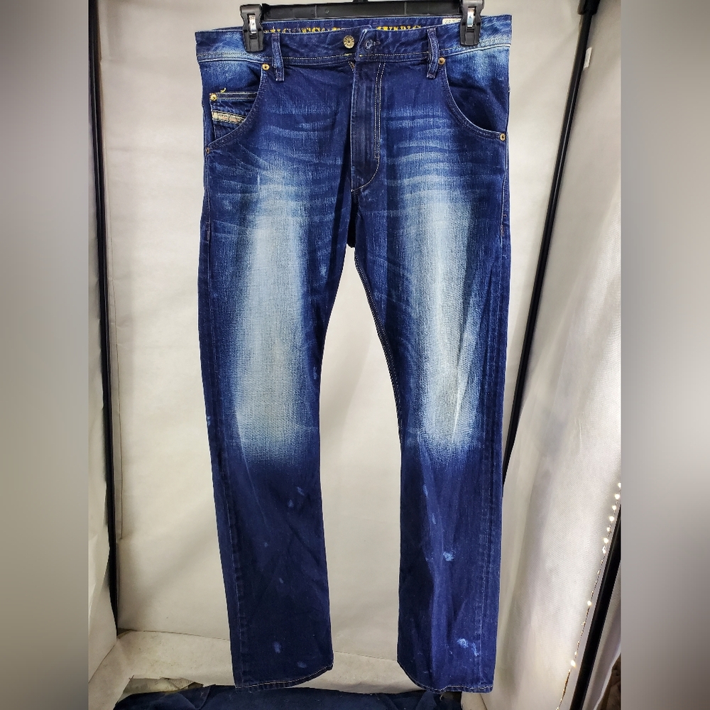 DIESEL Krooley Regular Slim-Carrot 0880W Jeans Men's W32/L32 Faded Rigid ITaly